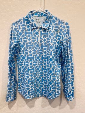 Icikuls 1/4 Zip Performance Pullover Shirt Small Blue Mesh Golf Tennis Active